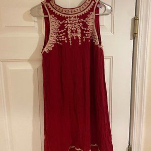Maroon High Neck Dress